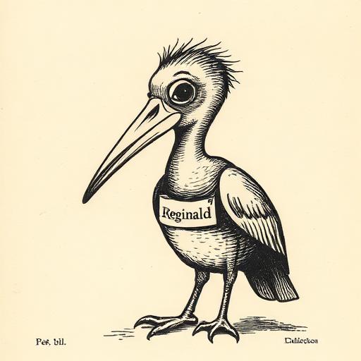 Engraving of a dodo bird named Reginald